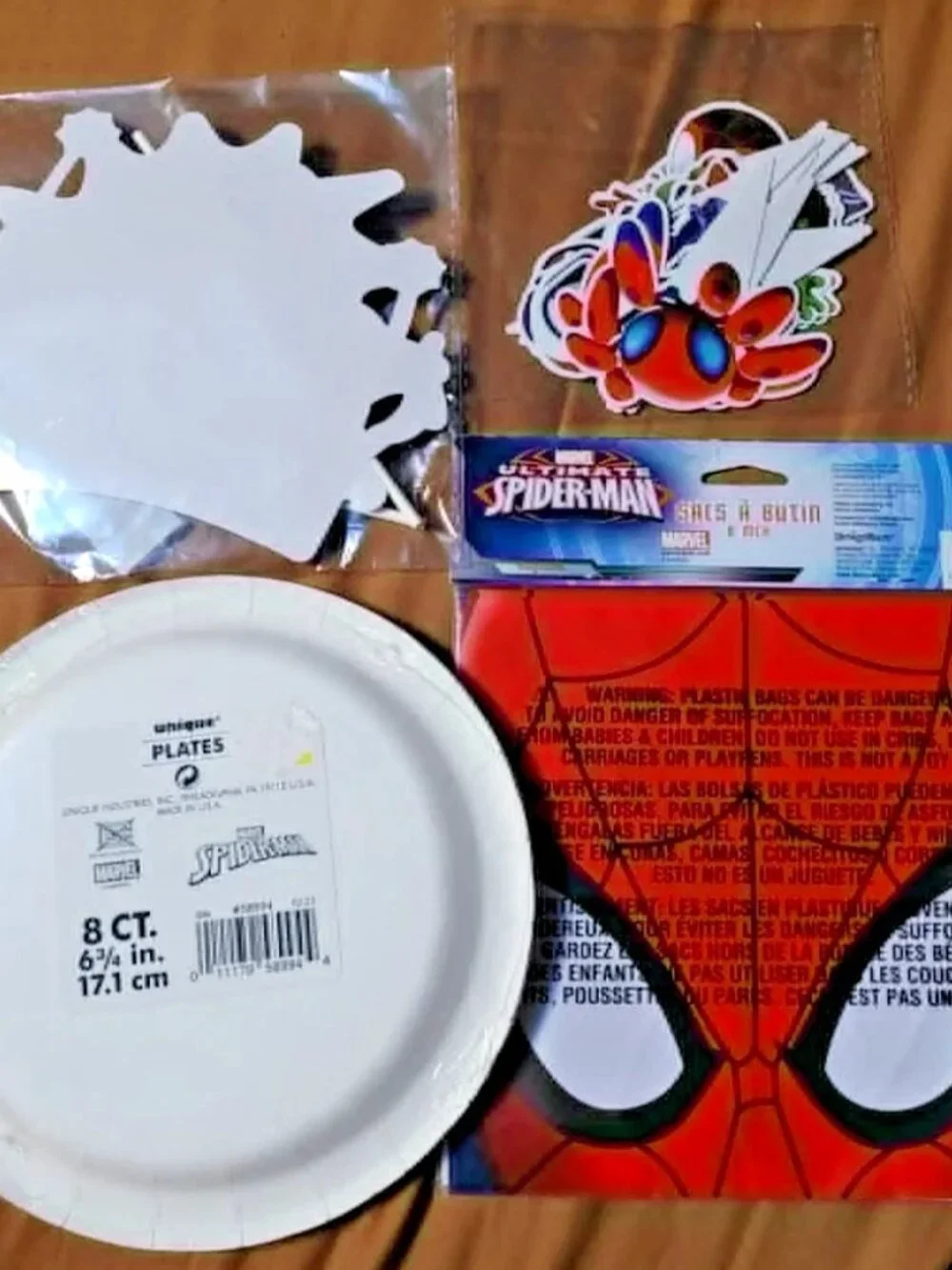 new SPIDER MAN BIRTHDAY PARTY SUPPLIES LOT bags plates cake&cupcake toppers